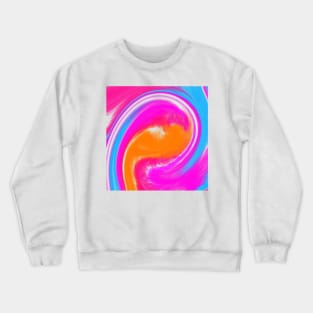 Pink blue watercolor fluid art Crewneck Sweatshirt